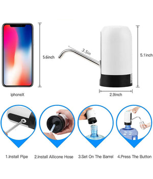 Dispenser Erogatore D'acqua Rubinetto Elettrico Per Boccioni Ricaricabile Usb         