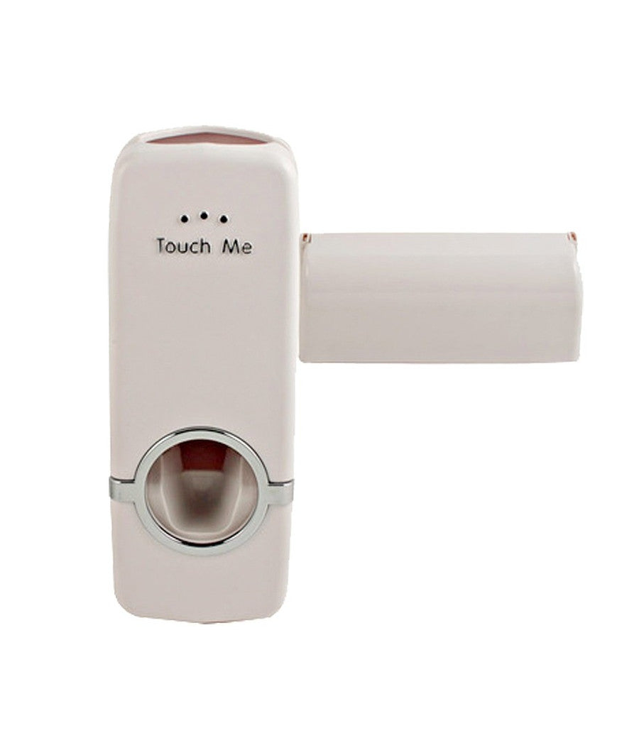 Dispenser Erogatore Dentifricio Automatico Dosatore Con Porta Spazzolini Adesivo         