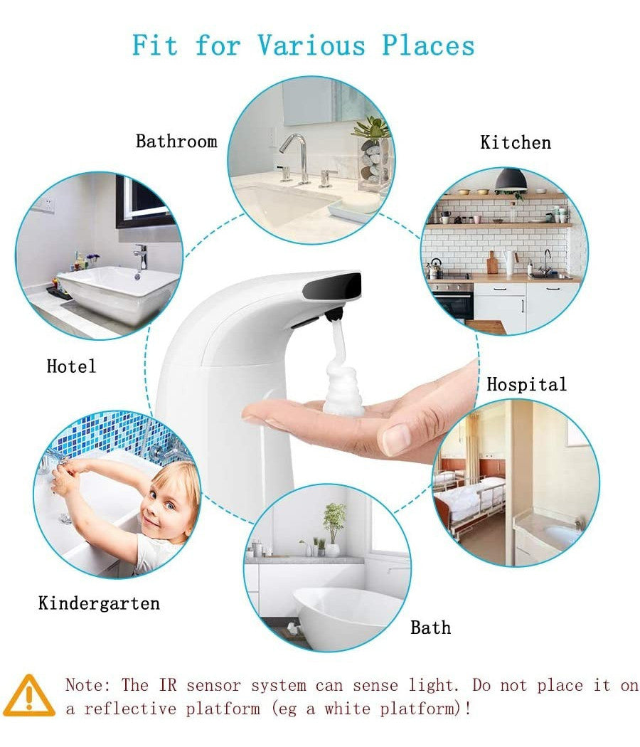 Dispenser Erogatore Dosatore Sapone Automatico Infrarossi Con Fotocellula 280ml         