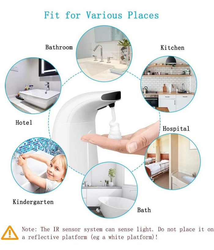 Dispenser Erogatore Dosatore Sapone Automatico Infrarossi Con Fotocellula 280ml         