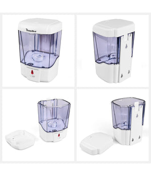 Dispenser Erogatore Dosatore Sapone Automatico Infrarossi Con Fotocellula 600ml         