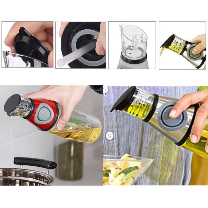 Dispenser Misuratore Olio Aceto Contenitore Porta Olio Tavola Misura E Premi
