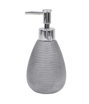 Dispenser Per Sapone Liquido Accessori Argento Rigato Moderno Arredo Bagno 59938         