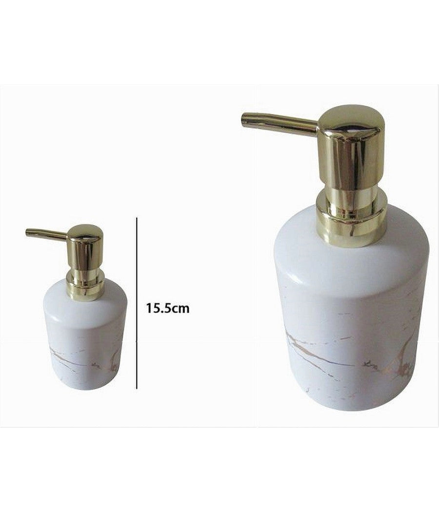 Dispenser Per Sapone Liquido Accessori Arredo Bagno Dosatore Effetto Marmo 59885         