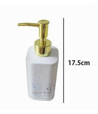 Dispenser Per Sapone Liquido Accessorio Bagno Arredo Bianco Oro Macchiato 59882         