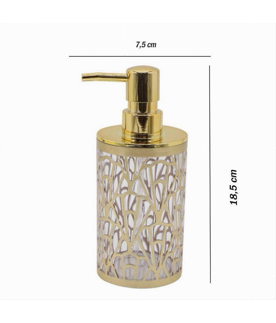 Dispenser Per Sapone Liquido Accessorio Bagno Oro Contemporaneo Dosatore 59097         