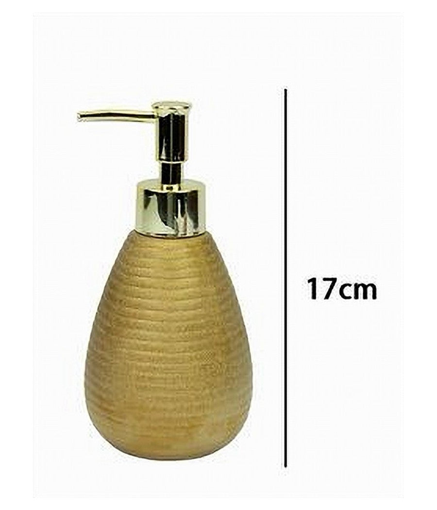 Dispenser Per Sapone Liquido Accessorio Dorato Rigato Moderno Arredo Bagno 59934         