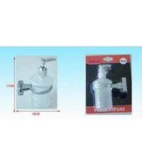 Dispenser Per Sapone Liquido Acciaio Vetro Fissaggio A Parete Portasapone 52437a         