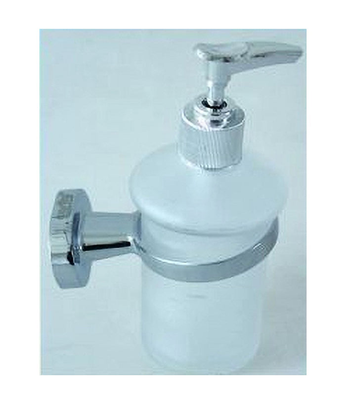 Dispenser Per Sapone Liquido Acciaio Vetro Fissaggio A Parete Portasapone 52437a         