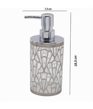 Dispenser Per Sapone Liquido Argento Contemporaneo Dosatore Arredo Bagno 59100         