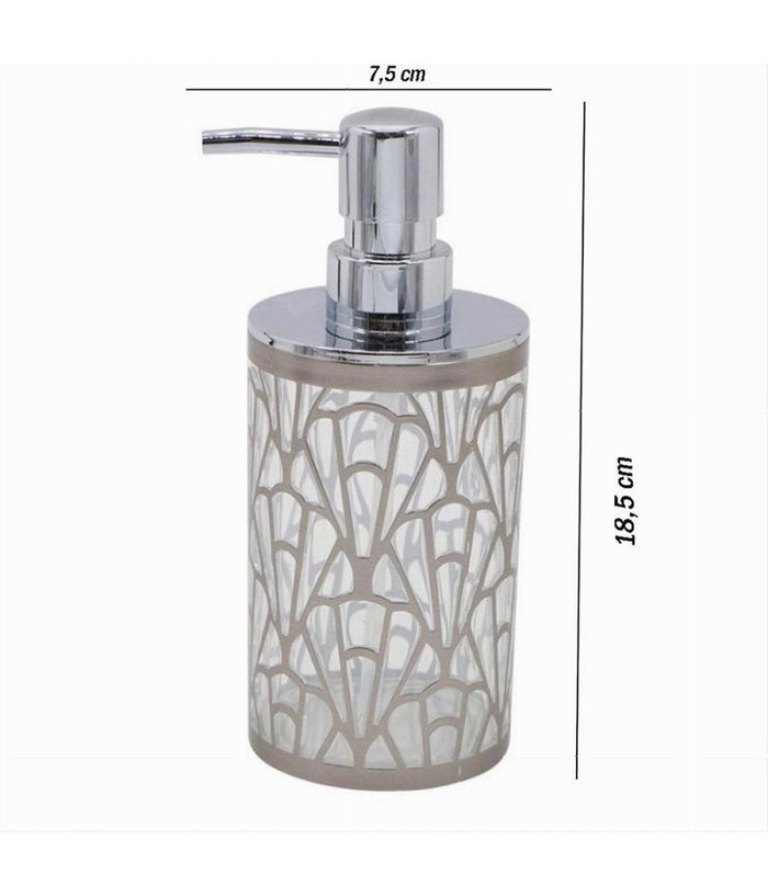 Dispenser Per Sapone Liquido Argento Contemporaneo Dosatore Arredo Bagno 59100         