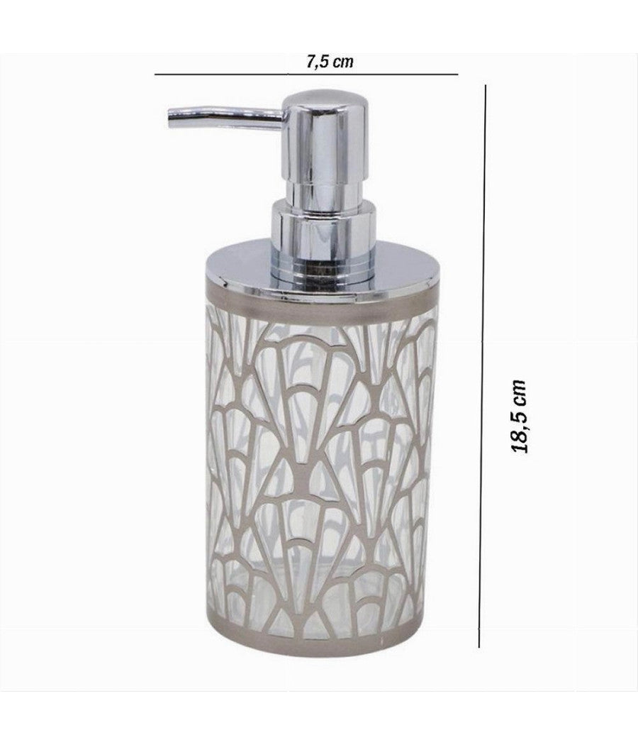 Dispenser Per Sapone Liquido Argento Contemporaneo Dosatore Arredo Bagno 59100         