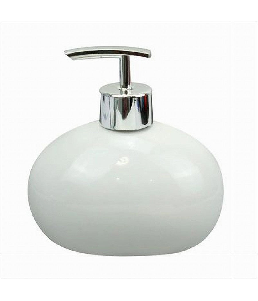 Dispenser Per Sapone Liquido Ceramica Bianco Dosatore Moderno Arredo Bagno 79244         