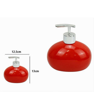 Dispenser Per Sapone Liquido Ceramica Rosso Dosatore Moderno Arredo Bagno 79260         