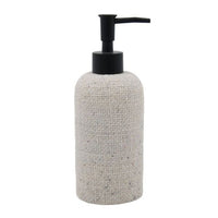 Trade Shop - Dispenser Per Sapone Liquido Effetto Tela Juta Con Pompa Nera Accessorio Bagno 87826         