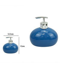 Dispenser Per Sapone Liquido In Ceramica Blu Dosatore Moderno Arredo Bagno 79256         
