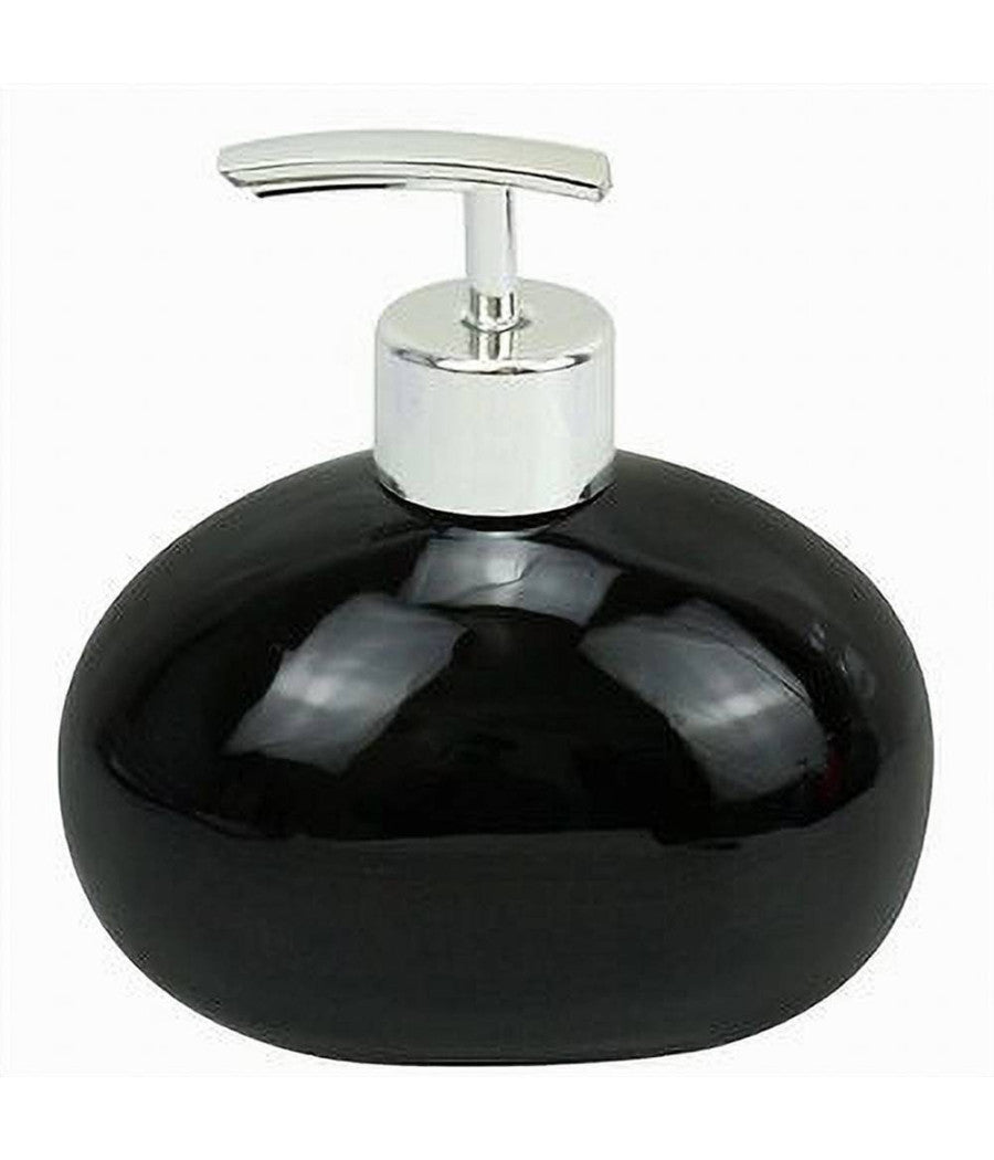 Dispenser Per Sapone Liquido In Ceramica Nero Dosatore Moderno Arredo Bagno 79248         