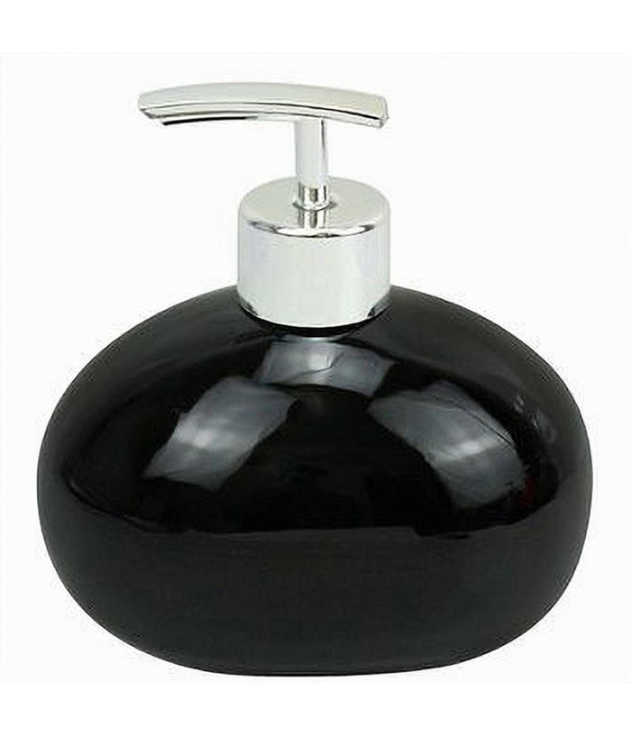 Dispenser Per Sapone Liquido In Ceramica Nero Dosatore Moderno Arredo Bagno 79248         