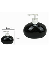 Dispenser Per Sapone Liquido In Ceramica Nero Dosatore Moderno Arredo Bagno 79248         