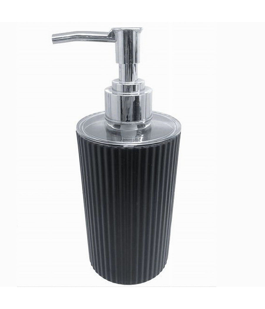 Dispenser Per Sapone Liquido Lavandino Grigio Scuro Rigato Arredo Da Bagno 79169         
