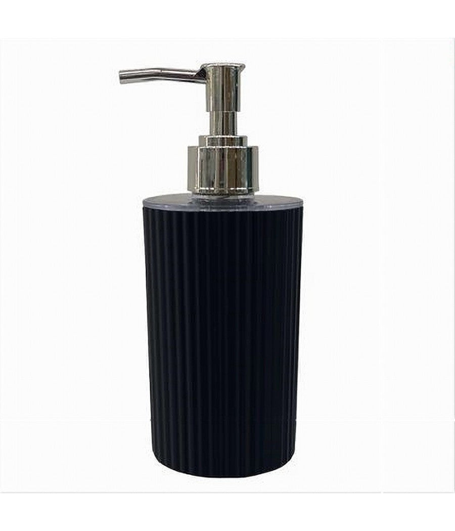 Dispenser Per Sapone Liquido Lavandino Grigio Scuro Rigato Arredo Da Bagno 79169         