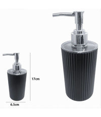 Dispenser Per Sapone Liquido Lavandino Grigio Scuro Rigato Arredo Da Bagno 79169         