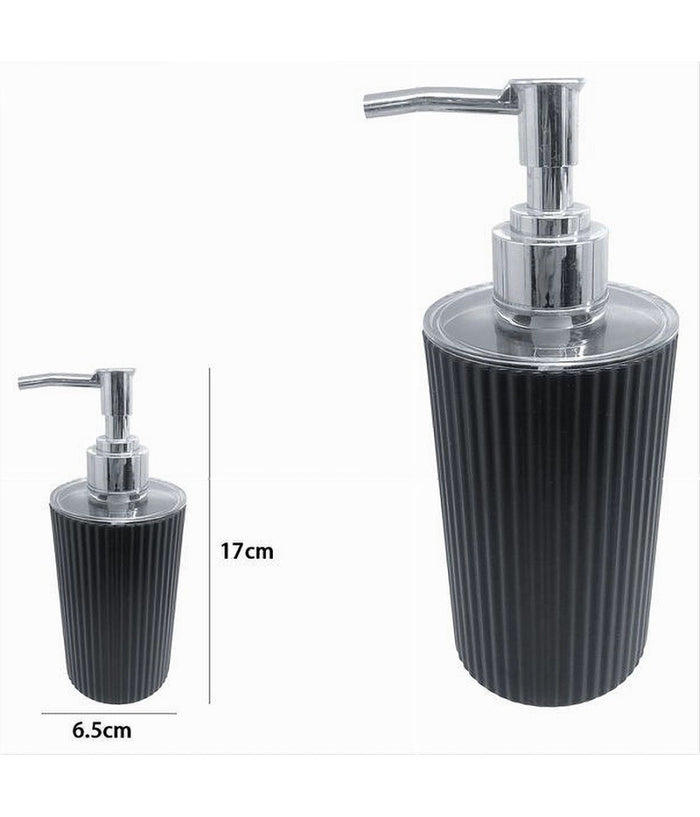 Dispenser Per Sapone Liquido Lavandino Grigio Scuro Rigato Arredo Da Bagno 79169         