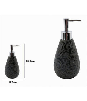 Dispenser Per Sapone Liquido Motivo Etnico Nero Accessori Per Arredo Bagno 79963         