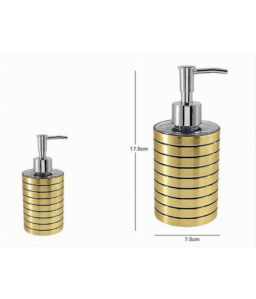 Dispenser Per Sapone Liquido Oro A Righe Moderno Portasapone Arredo Bagno 10384         