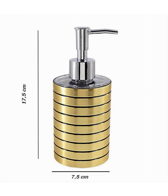 Dispenser Per Sapone Liquido Oro A Righe Moderno Portasapone Arredo Bagno 10384         