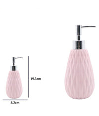 Dispenser Per Sapone Liquido Rosa Lavorato Accessorio Per Arredo Bagno 79946         