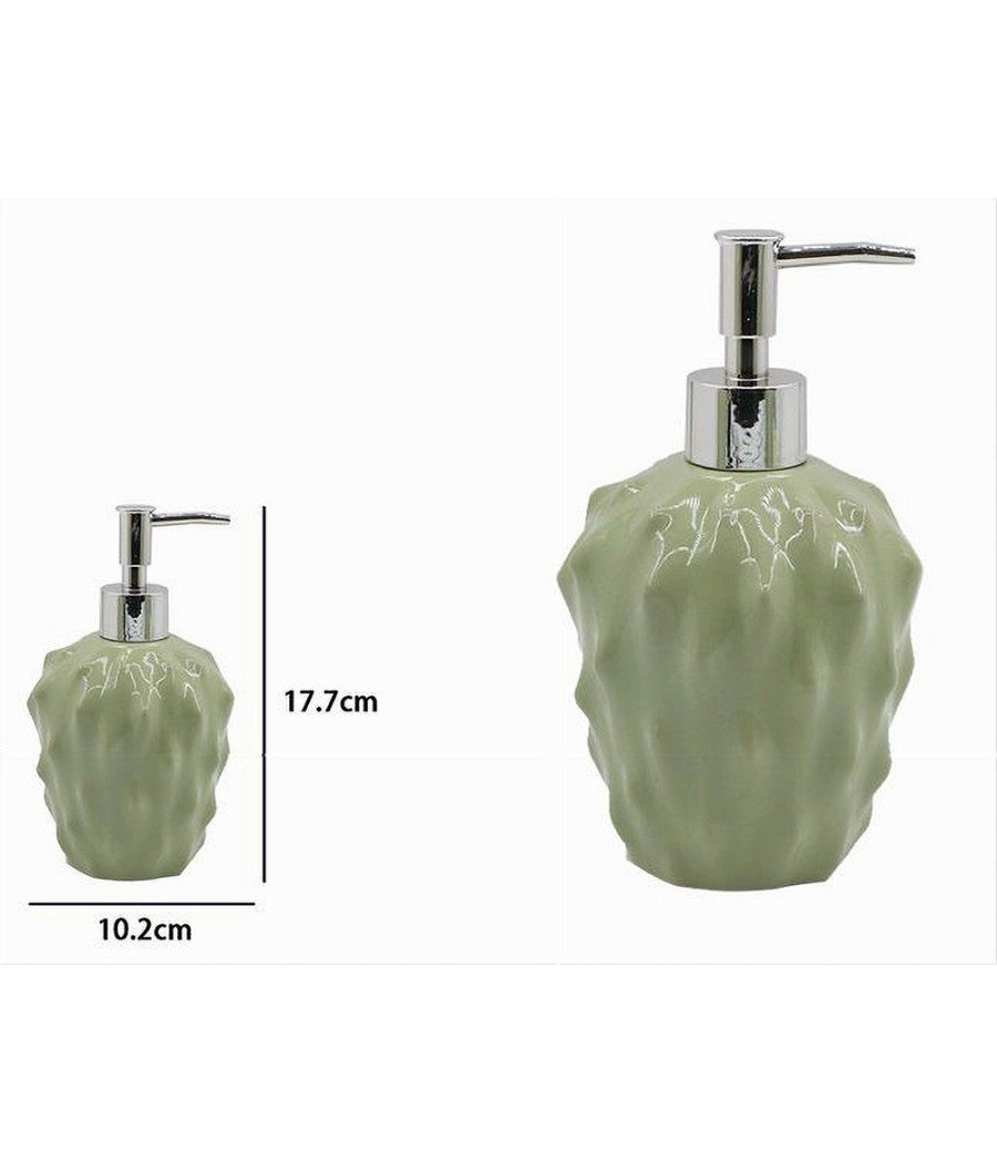 Dispenser Per Sapone Liquido Verde Effetto Cactus Accessorio Arredo Bagno 79933         