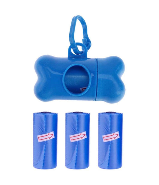 Dispenser Porta Sacchetti Per Cani + 3 Rotoli Sacchetto Raccogli Feci Animali         