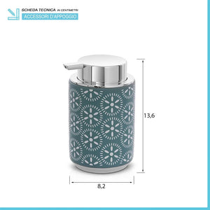 Dispenser porta sapone da appoggio in ceramica turchese cobalto  Circus
