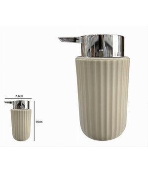 Dispenser Porta Sapone Liquido Accessorio Arredo Bagno Beige Decoro Plissè 59093         