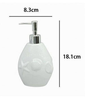 Dispenser Porta Sapone Liquido Arredo Bagno Bianca Decorata Stile Marino 79281         