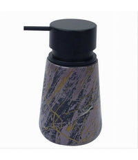 Dispenser Porta Sapone Liquido Arredo Bagno Effetto Marmorizzato Nero Oro 59891         