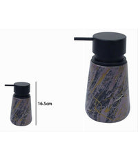 Dispenser Porta Sapone Liquido Arredo Bagno Effetto Marmorizzato Nero Oro 59891         