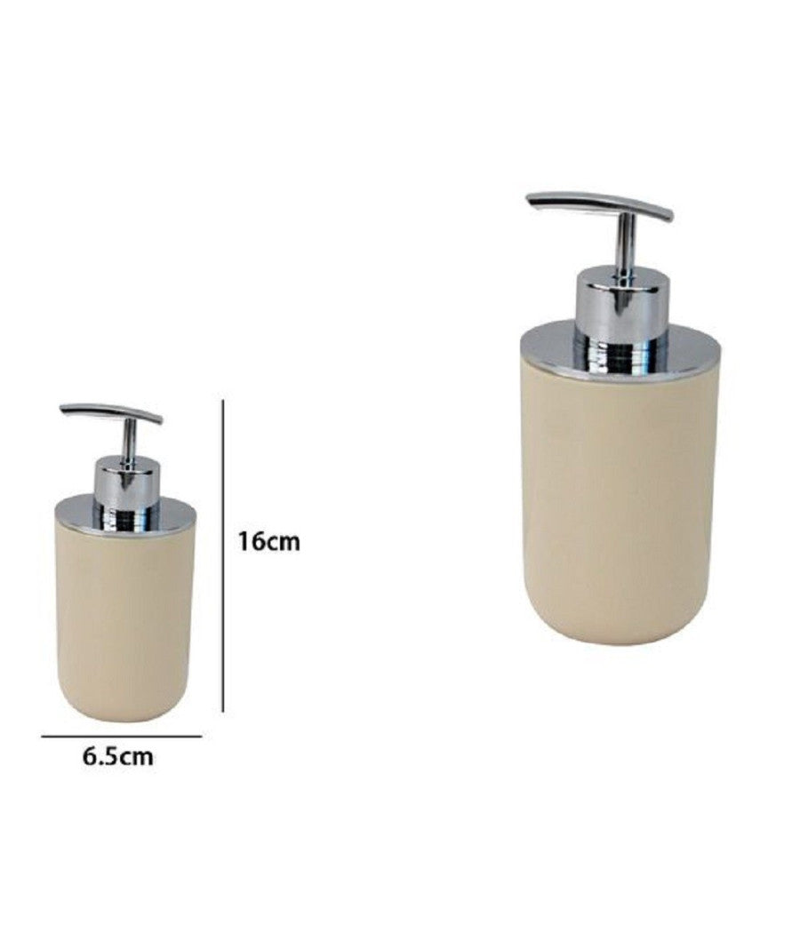 Dispenser Porta Sapone Liquido Beige Silver Per Ricambio Accessori Bagno 79880         