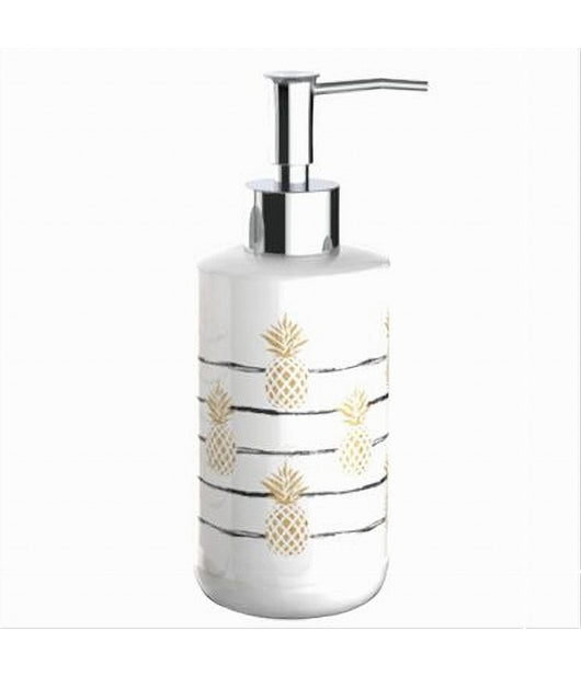 Dispenser Porta Sapone Liquido Bianco Ananas Accessorio Per Arredo Bagno 69752         
