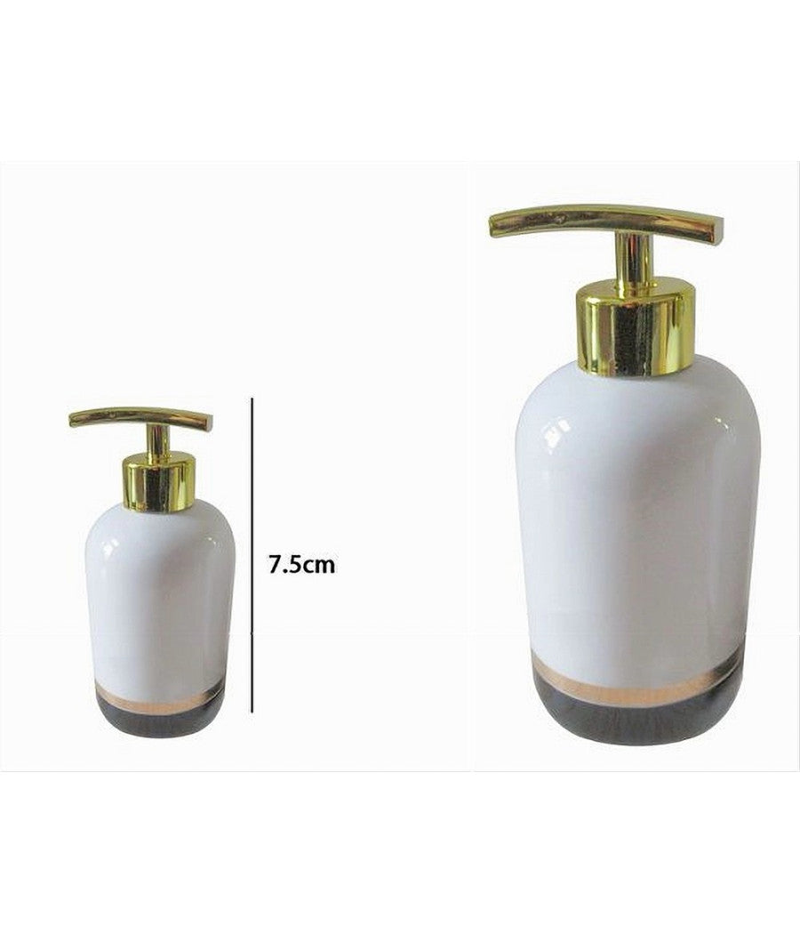 Dispenser Porta Sapone Liquido Bianco Riga Bassa Dorata Nera Arredo Bagno 59867         