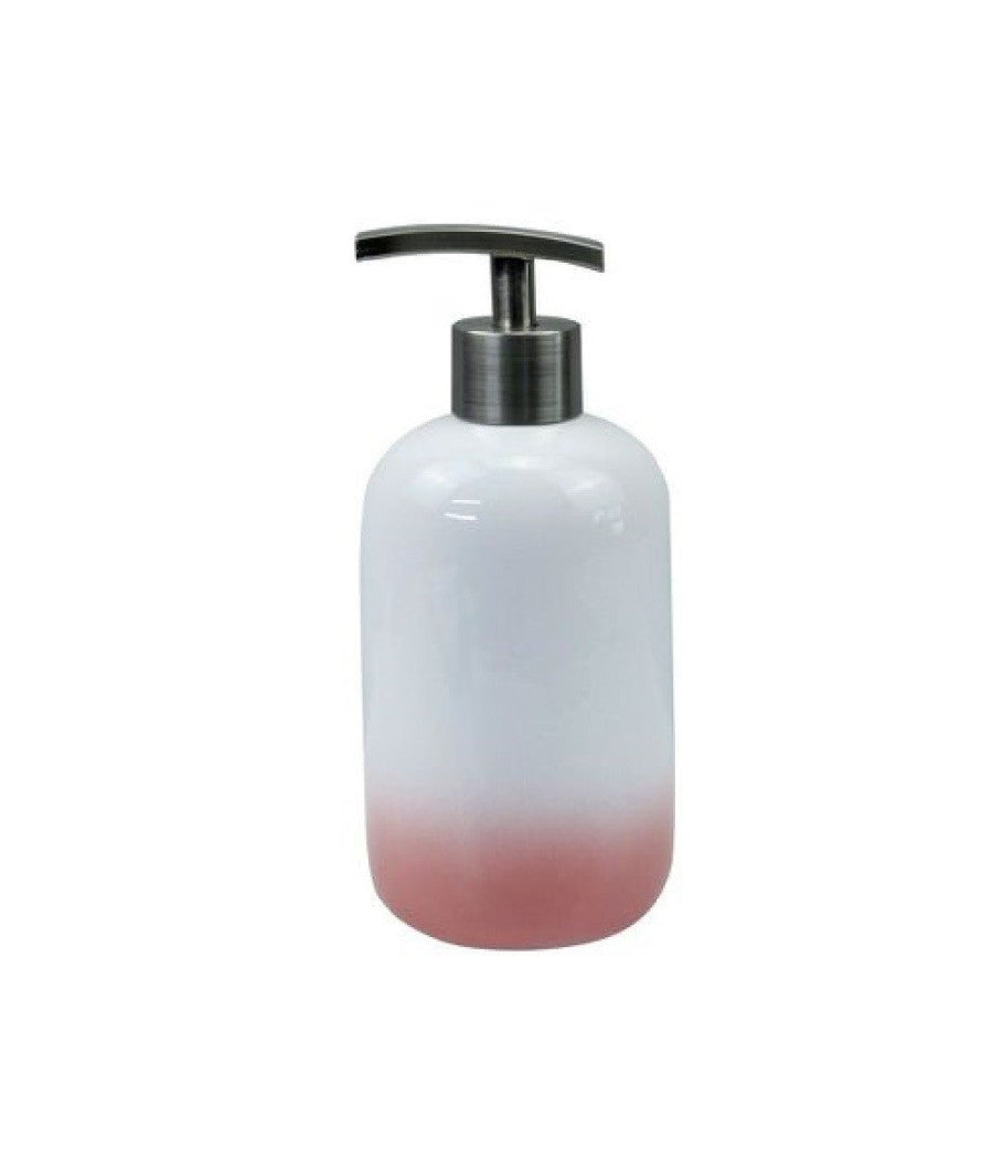 Dispenser Porta Sapone Liquido Bianco Rosa Accessori Bagno Moderno Arredo 59906         