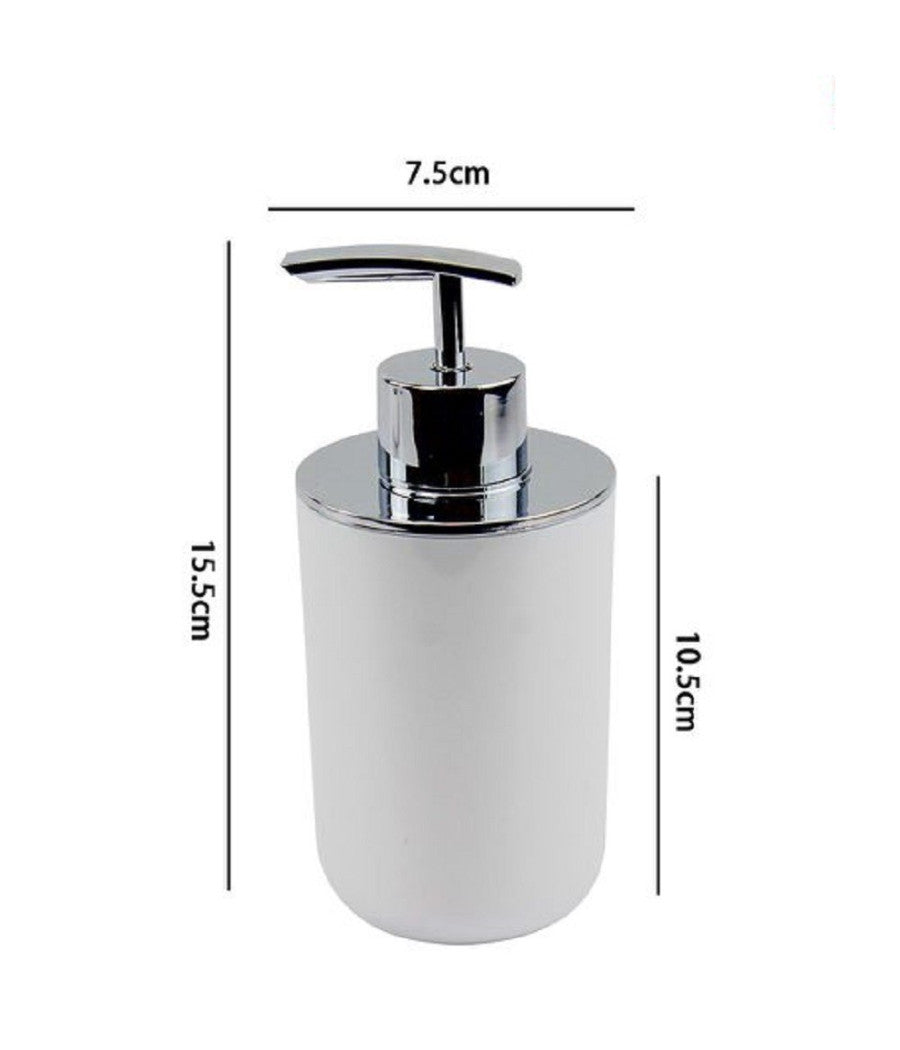 Dispenser Porta Sapone Liquido Bianco Silver Per Ricambio Accessori Bagno 69461         