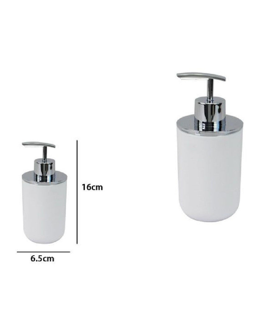 Dispenser Porta Sapone Liquido Bianco Silver Per Ricambio Accessori Bagno 79862         