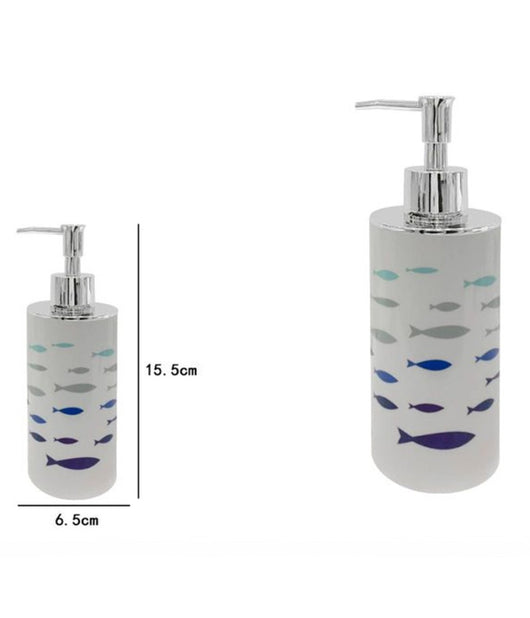 Dispenser Porta Sapone Liquido Cilindrico Fantasia Pesciolini Arredo Bagno 69880         