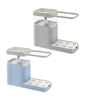 Dispenser Porta Sapone Liquido Dosatore Organizer Per Lavello Lavabo 21x12x25x9         