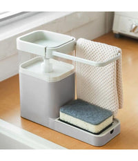 Dispenser Porta Sapone Liquido Dosatore Organizer Per Lavello Lavabo 21x12x25x9         