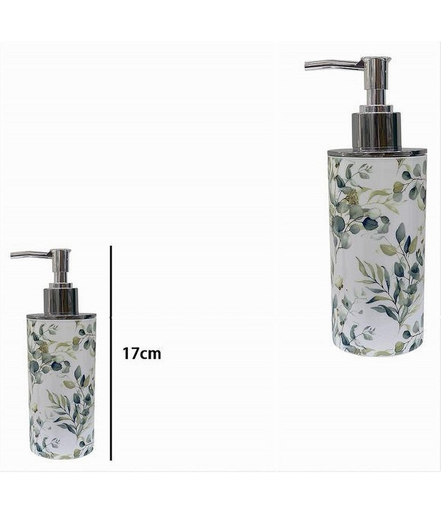 Dispenser Porta Sapone Liquido Fiori Foglie Accessorio Per Arredo Bagno 87053         