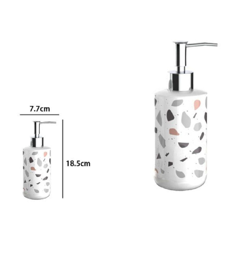 Dispenser Porta Sapone Liquido Graniglia Bianco Multicolore Arredo Bagno 69834         