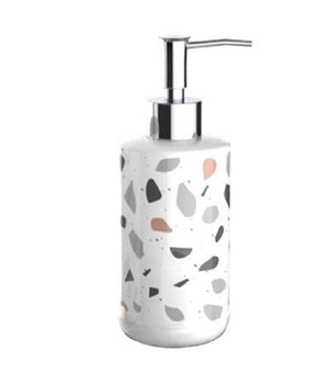 Dispenser Porta Sapone Liquido Graniglia Bianco Multicolore Arredo Bagno 69834         